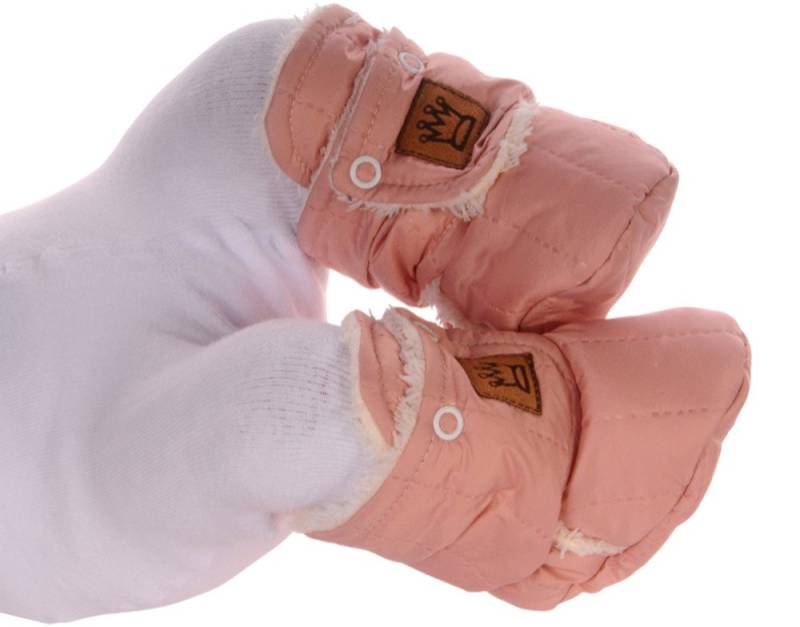 La Bortini Füßlinge Baby Schuhe booties Erstlingsschuhe Babyschuhe für Neugeborene warme Fleece-Stiefel in Rosa für Mädchen 0-3Mon, 4-9Mon von La Bortini