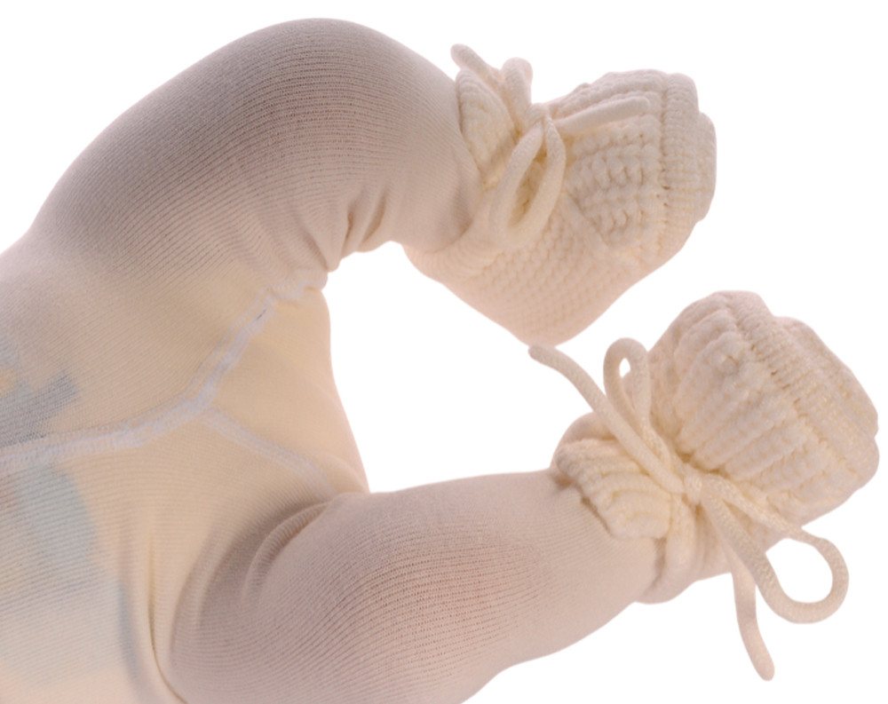 La Bortini Füßlinge Baby Strickschuhe Socken 3-6Mon Stricksocken unisex weich, war, für Neugeborene, in Blau von La Bortini