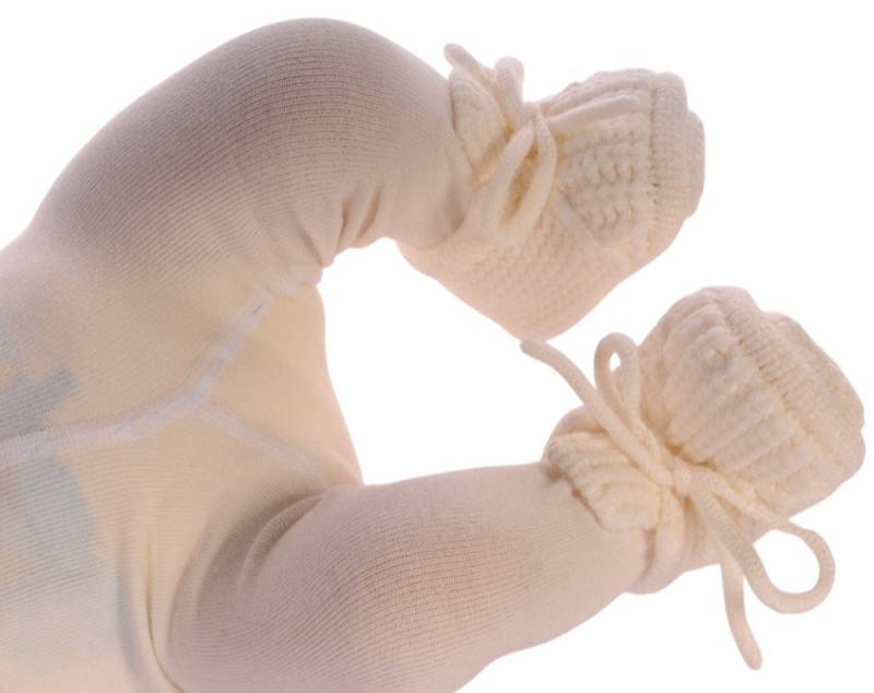 La Bortini Füßlinge Baby Strickschuhe Socken 3-6Mon Stricksocken unisex weich, war, für Neugeborene, in Blau von La Bortini