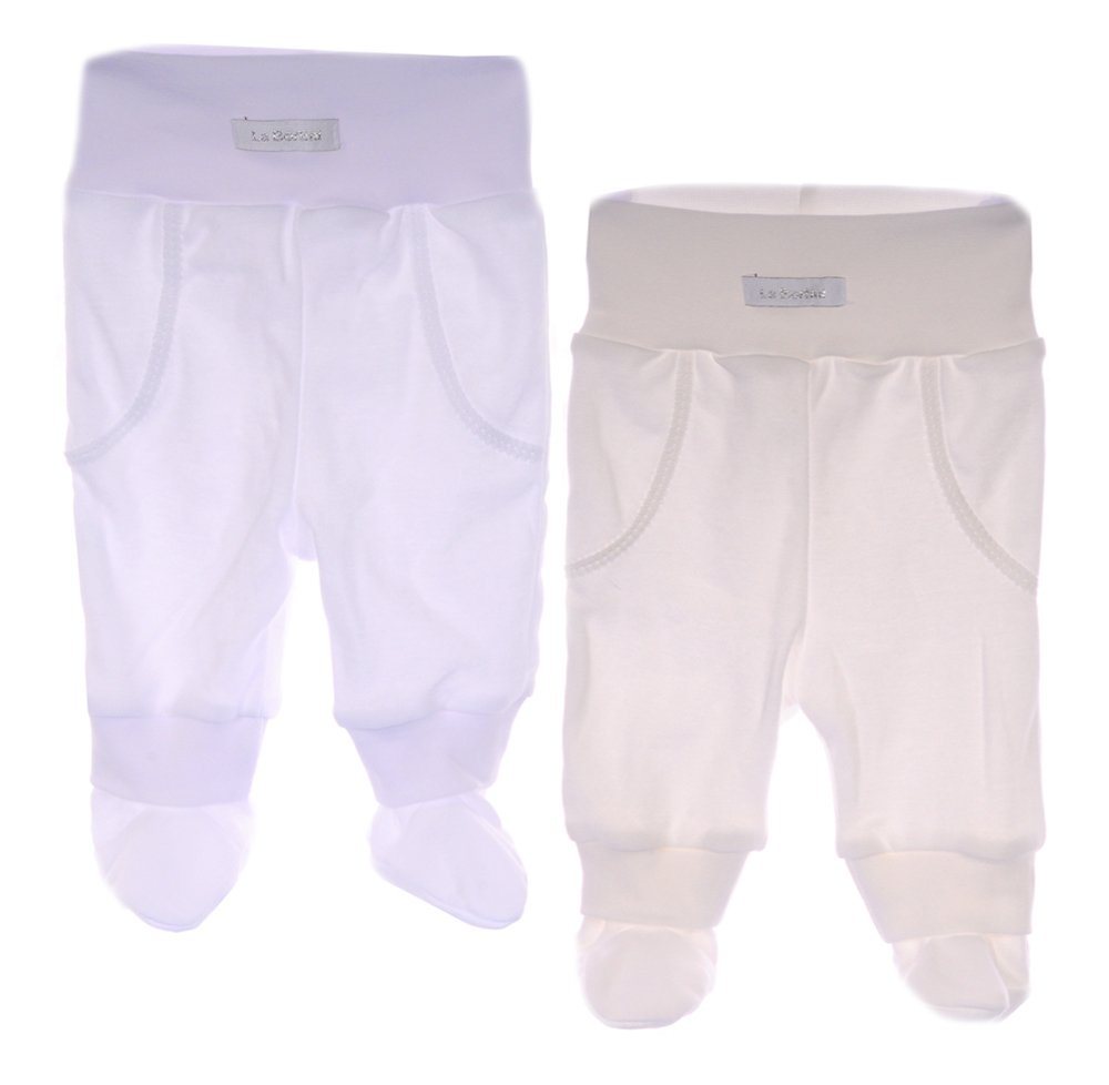 La Bortini Hose & Shorts Baby Hose 2er Pack in Weiß und Creme aus reiner Baumwolle, 44 50 56 62 68 74 80 von La Bortini