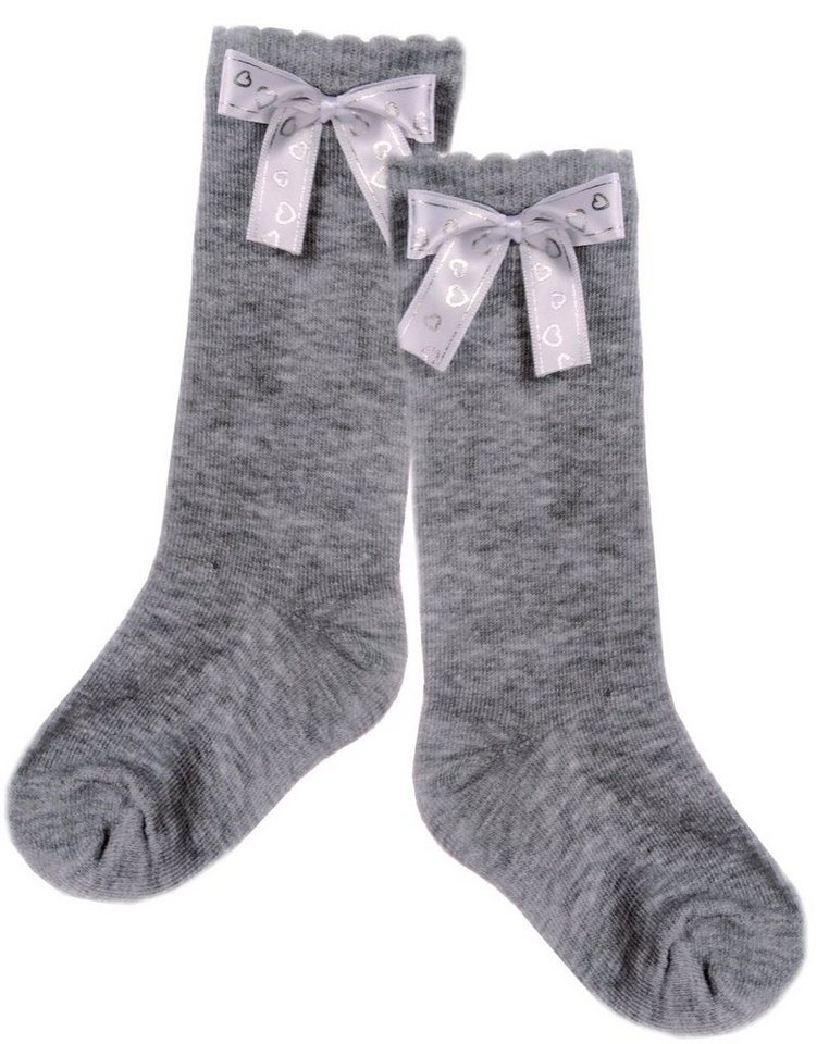 La Bortini Kniestrümpfe Kniestrümpfe in Grau Socken für Kinder Strümpfe 4 bis 6 Jahre festlich von La Bortini