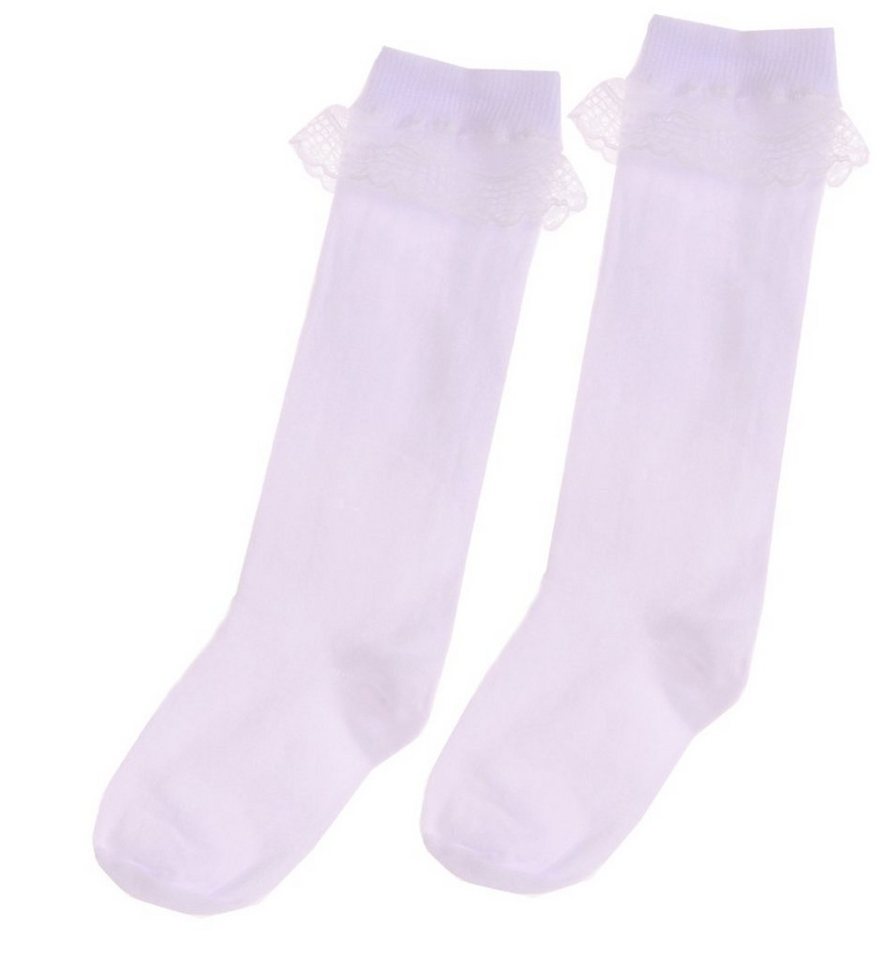 La Bortini Kniestrümpfe Kniestrümpfe weiße Socken Strümpfe mit Rüschen für Baby und Kinder von La Bortini