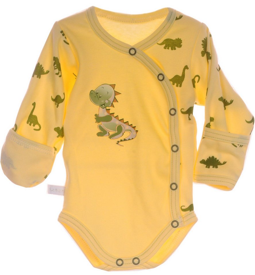 La Bortini Langarmbody Baby Body Wickelbody mit Kratzschutz aus reiner Baumwolle, 44 50 56 62 68 74 von La Bortini