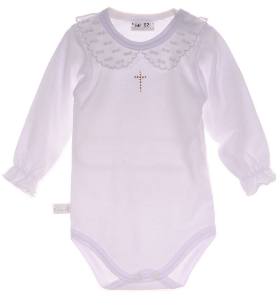 La Bortini Langarmbody Baby Body in Weiß aus reiner Baumwolle, 44 50 56 62 68 74 80 86 92 98 von La Bortini