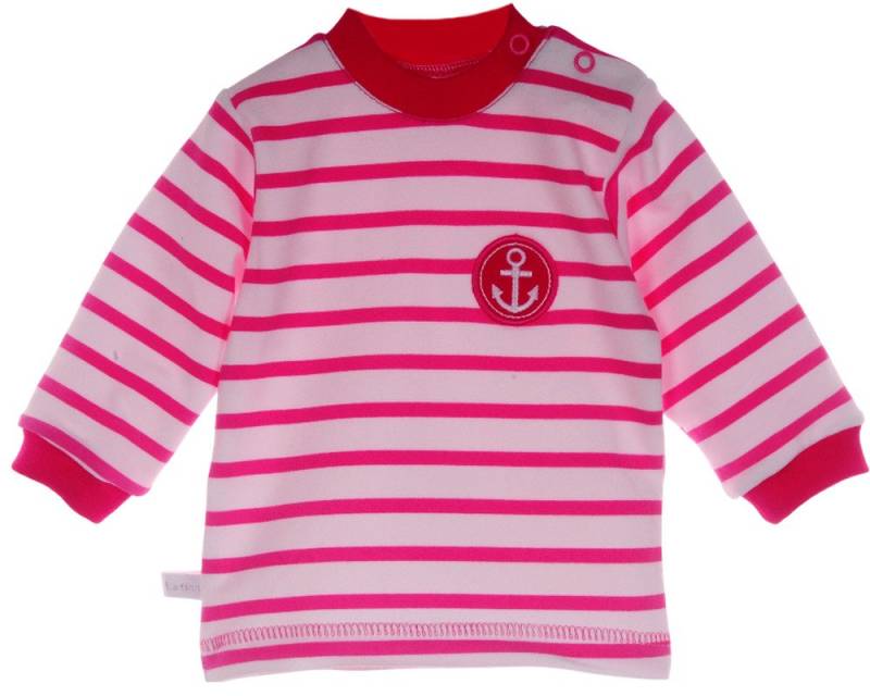 La Bortini Langarmshirt Baby und Kinder Shirt Sweater in Pink gestreift weich, gestreift, für Mädchen, mit Anker Applikation von La Bortini