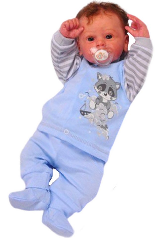 La Bortini Langarmshirt & Hose Baby Anzug Hemdchen und Schlupfhose mit Waschbären Farbe nach Wahl in Blau, Rosa, Gelb, Grün 44 50 56 62 68 74 80 La Bortini Langarmshirt & Hose Baby Anzug Hemdchen und Schlupfhose mit Waschbären Farbe nach Wahl in Blau, Rosa, Gelb, Grün 44 50 56 62 68 74 80 von La Bortini