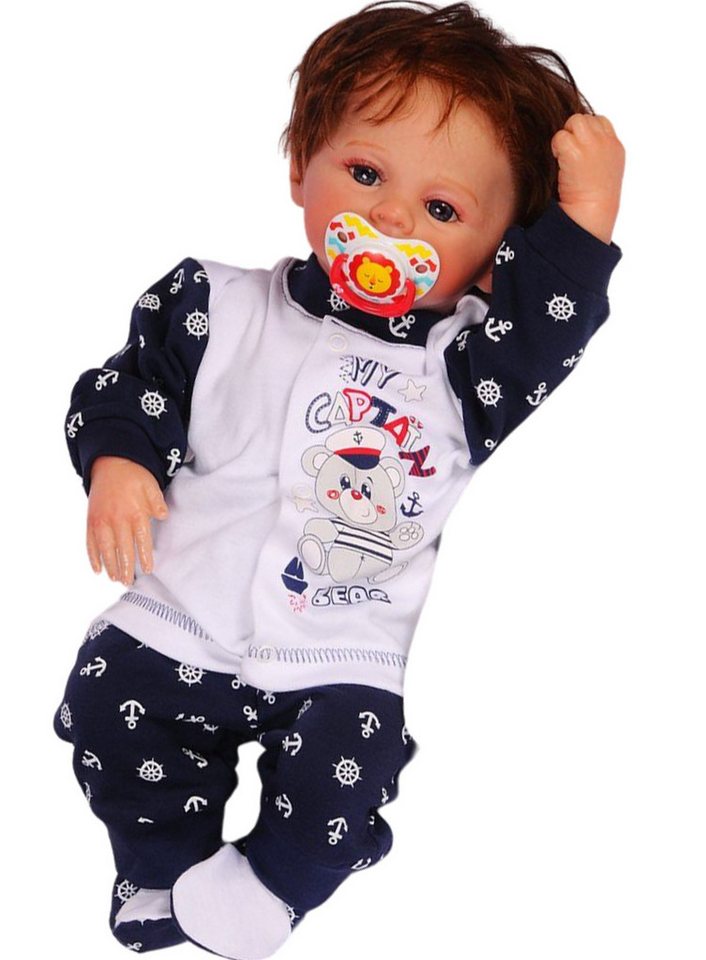 La Bortini Langarmshirt & Hose Baby Anzug 2Tlg Hose und Hemdchen in Blau mit Anker aus reiner Baumwolle La Bortini Langarmshirt & Hose Baby Anzug 2Tlg Hose und Hemdchen in Blau mit Anker aus reiner Baumwolle von La Bortini