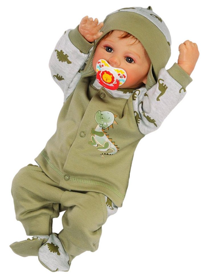 La Bortini Langarmshirt & Hose Baby Anzug 3Tlg Hose Mütze Hemdchen 44 50 56 62 68 74 aus reiner Baumwolle von La Bortini