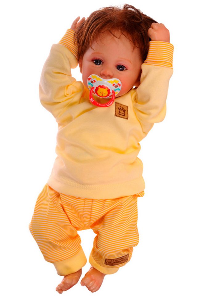 La Bortini Langarmshirt & Hose Baby Anzug Erstlingsset in Gelb gestreift Mitwachshose Shirt unisex (Set, Erstlingsausstattung für Jungen und Mädchen, 2-teilig, unisex) elastisch, weich, 44 50 56 62 68 74 80 neutral von La Bortini