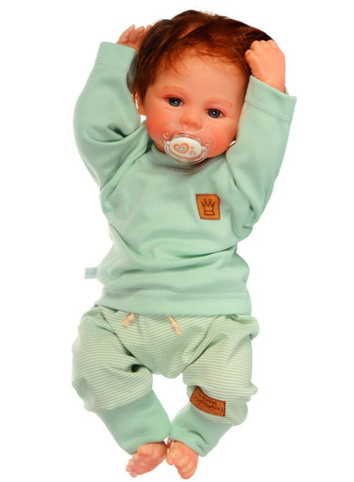 La Bortini Langarmshirt & Hose Baby Anzug unisex Shirt Mitwachshose Erstlingsset neutral in Mintgrün (Erstausstattung 2-teilig, Schlupfhose Shirt) für Jungen und Mädchen unisex, 44 50 56 62 68 74 80 von La Bortini