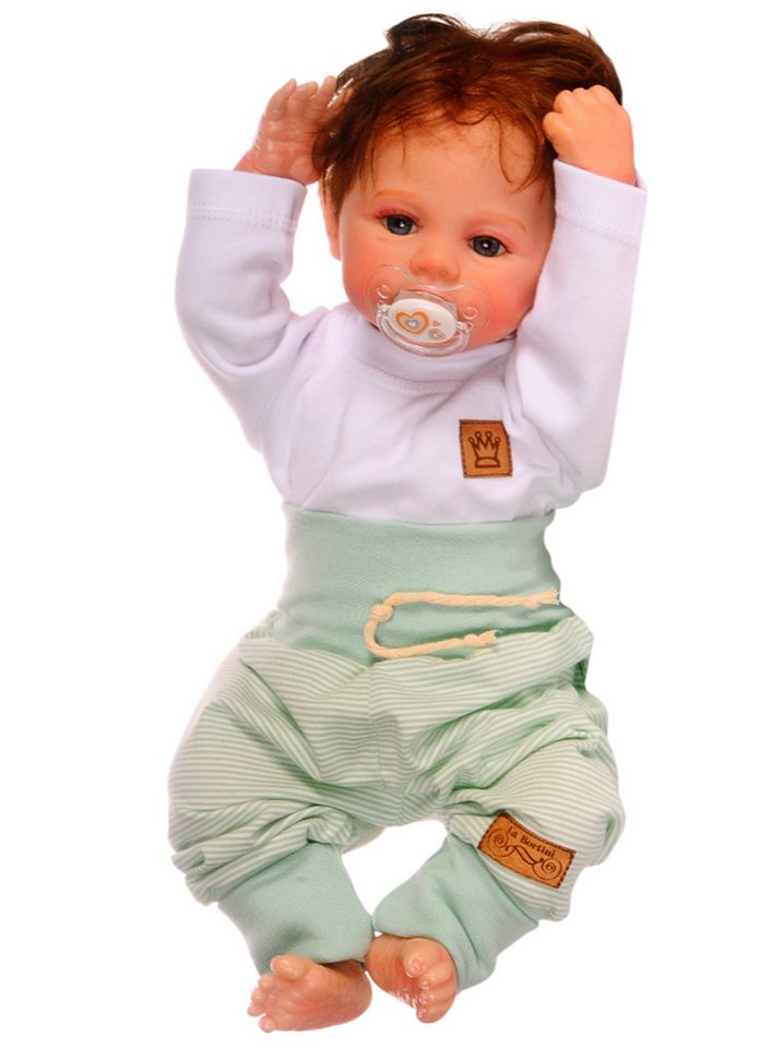 La Bortini Langarmshirt & Hose Baby Anzug unisex Shirt Mitwachshose Erstlingsset neutral in Mintgrün (Erstausstattung 2-teilig, Schlupfhose Shirt) für Jungen und Mädchen unisex, 44 50 56 62 68 74 80 von La Bortini