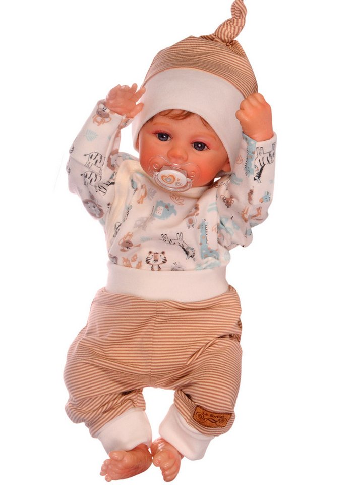 La Bortini Langarmshirt & Hose Erstlingsanzug Wickelshirt Hose Mütze für Neugeborene unisex (Set 3-teilig, Mütze Mitwachshose Hemdchen) neutral, für Jungen und Mädchen, Erstausstattung 44 50 56 62 von La Bortini