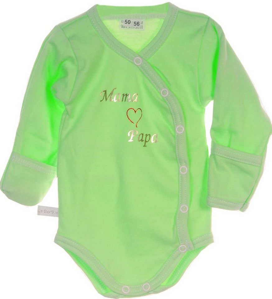 La Bortini Langarmwickelbody Body Wickelbody Kratzschutz Baby 44 50 56 62 68 74 80 86 92 98 104 von La Bortini