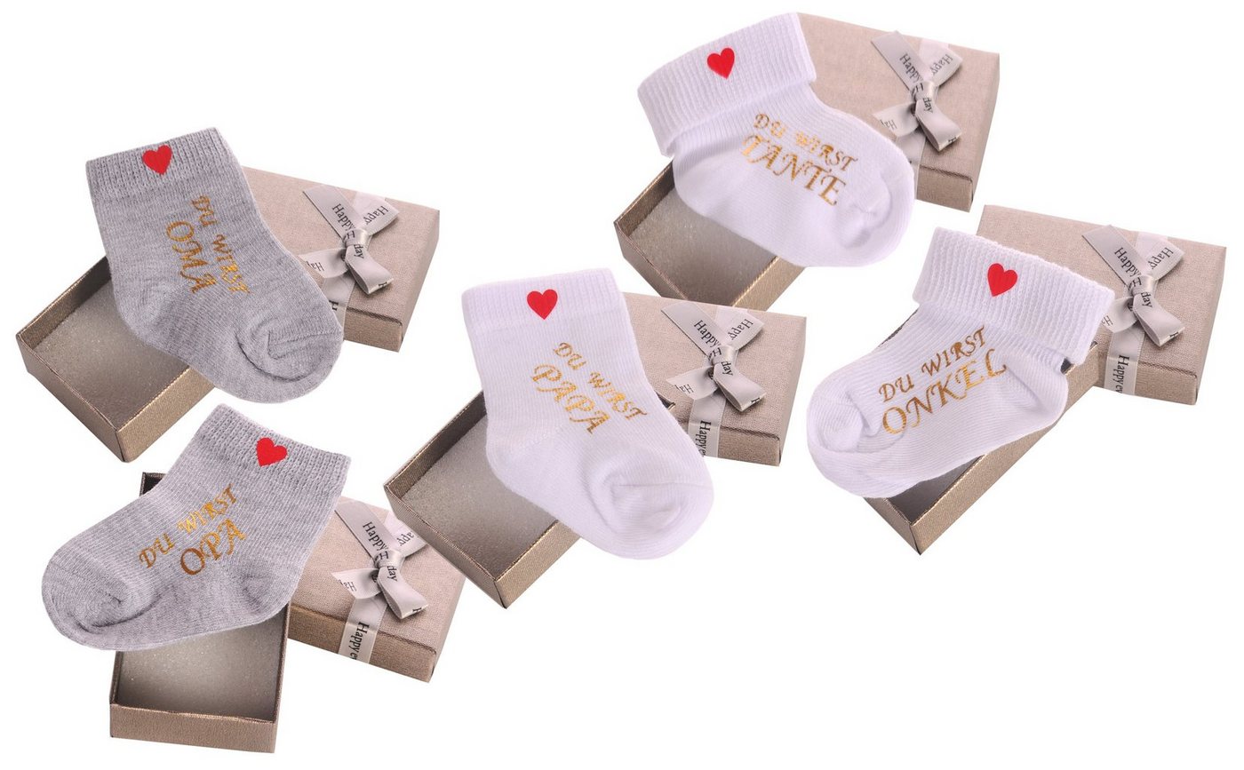 La Bortini Neugeborenen-Geschenkset Geschenkbox und Socke mit Ankündigung Papa Oma Opa Geschenkidee La Bortini Neugeborenen-Geschenkset Geschenkbox und Socke mit Ankündigung Papa Oma Opa Geschenkidee von La Bortini