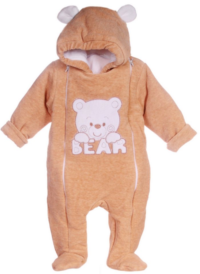 La Bortini Overall Wagenanzug Baby Anzug Overall mit Bärchen kuschelig weich, warm. 44 50 56 62 68 74 von La Bortini