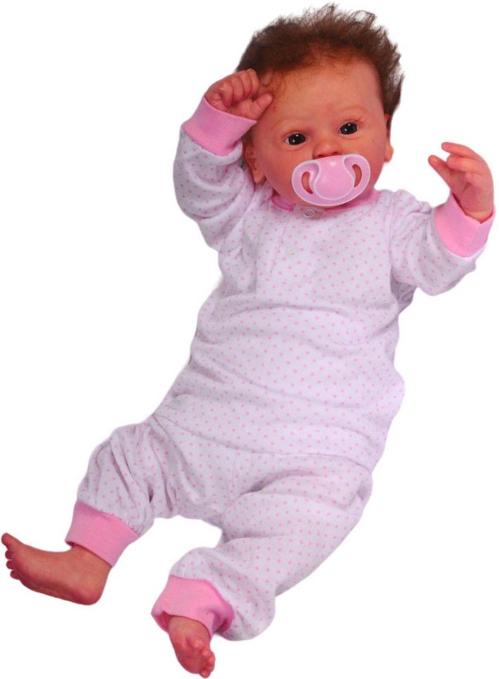 La Bortini Pyjama Baby Schlafanzug 2Tlg Hose und Langarmshirt in weiß rosa mit Sterne (2Tlg. Set) aus reiner Baumwolle, 56 62 68 74 80 86 92 von La Bortini