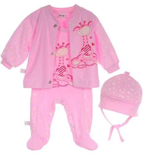 La Bortini STRAMPLER Mütze SET 50 56 62 68 74 Hemdchen Baby Anzug Erstlingsausstattung (62-68) von La Bortini