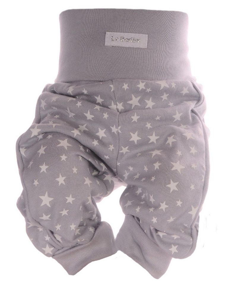 La Bortini Schlupfhose Baby Hose Mitwachshose in Grau oder Weiß mit Sternchen aus Baumwolle, neutral, 44 50 56 62 68 74 80 86 92 98 von La Bortini