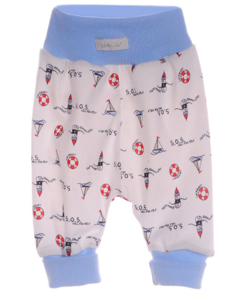 La Bortini Schlupfhose Baby Hose für Neugeborene Erstlingshose in weiß blau elastisch, weich, für Baby Jungen und Mädchen von La Bortini