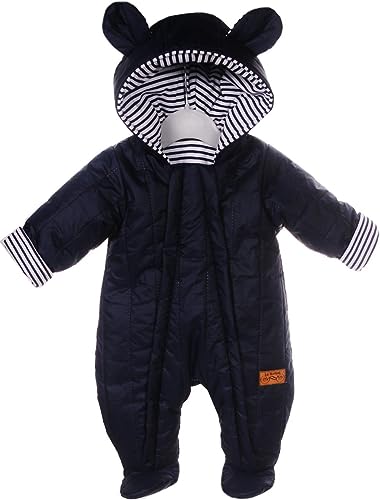 La Bortini Schneeoverall Baby Overall Wagenanzug Schneeanzug mit Kapuze 50 56 62 68 74 80 86 (56-62) von La Bortini