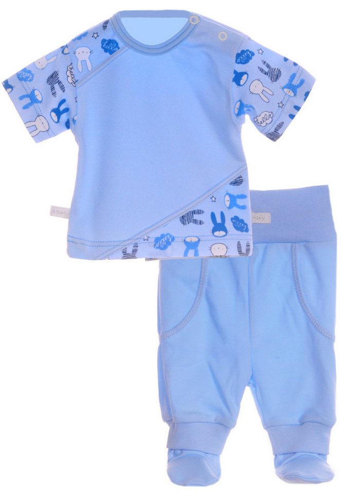 La Bortini Shirt & Hose Baby Set 2tlg Hose mit Fuß und T-Shirt aus reiner Baumwolle, 44 50 56 62 68 74 80 von La Bortini