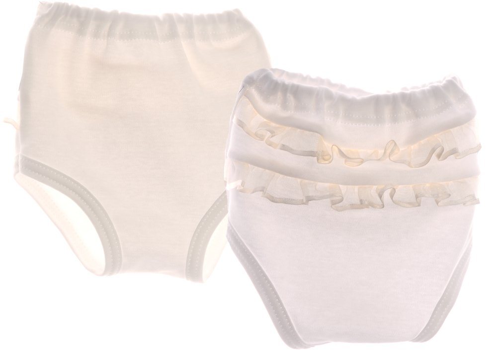 La Bortini Slip Baby Höschen mit Rüschen am Po Slip Unterhose in Creme Überziehhöschen von La Bortini