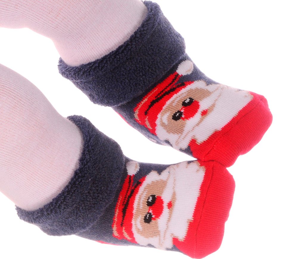 La Bortini Socken Baby Socken weihnachtliche Thermosocken Frottee socks mit ABS Erstlingssocken 17-19, genoppte Sohle von La Bortini