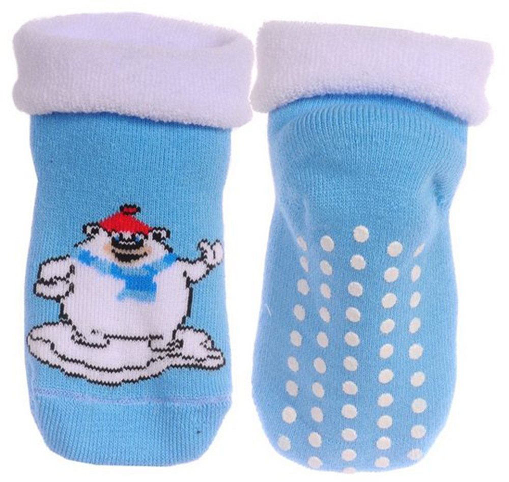 La Bortini Socken Baby Socken weihnachtliche Thermosocken Frottee socks mit ABS Erstlingssocken 17-19, genoppte Sohle von La Bortini