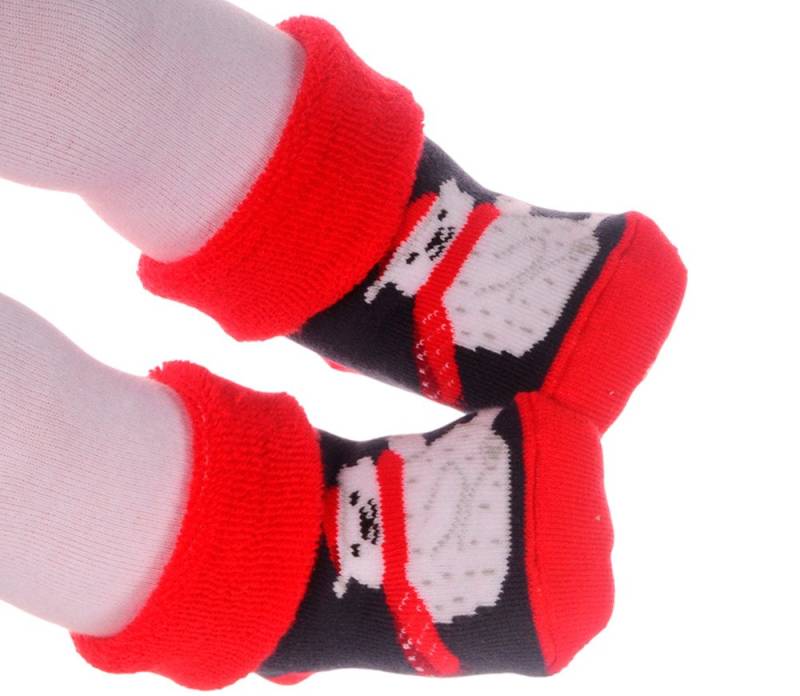 La Bortini Socken Baby Socken weihnachtliche Thermosocken Frottee socks mit ABS Erstlingssocken 17-19, genoppte Sohle von La Bortini