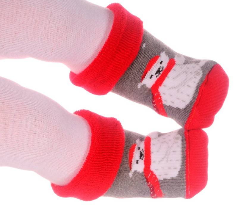 La Bortini Socken Baby Socken weihnachtliche Thermosocken Frottee socks mit ABS Erstlingssocken 17-19, genoppte Sohle von La Bortini