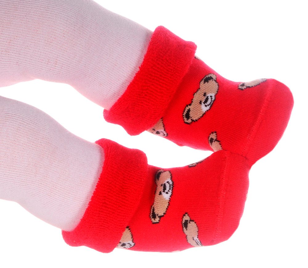 La Bortini Socken Baby Socken weihnachtliche Thermosocken Frottee socks mit ABS Erstlingssocken 17-19, genoppte Sohle von La Bortini