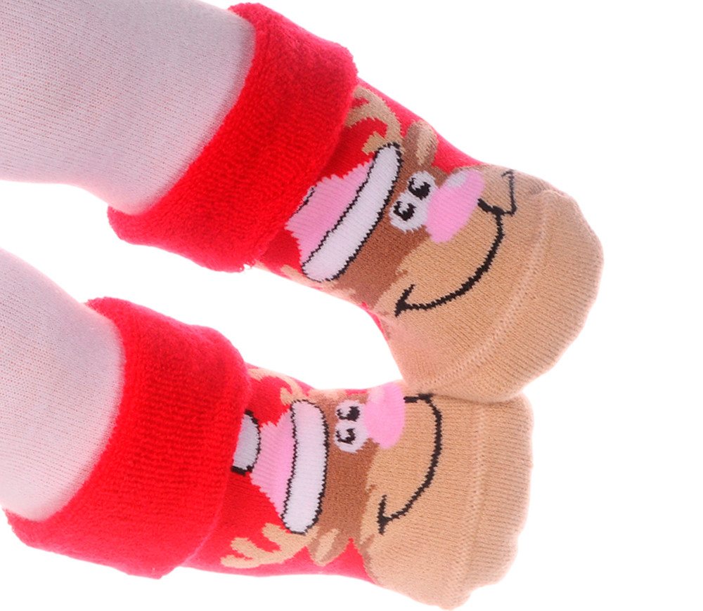 La Bortini Socken Baby Socken weihnachtliche Thermosocken Frottee socks mit ABS Erstlingssocken 17-19, genoppte Sohle von La Bortini