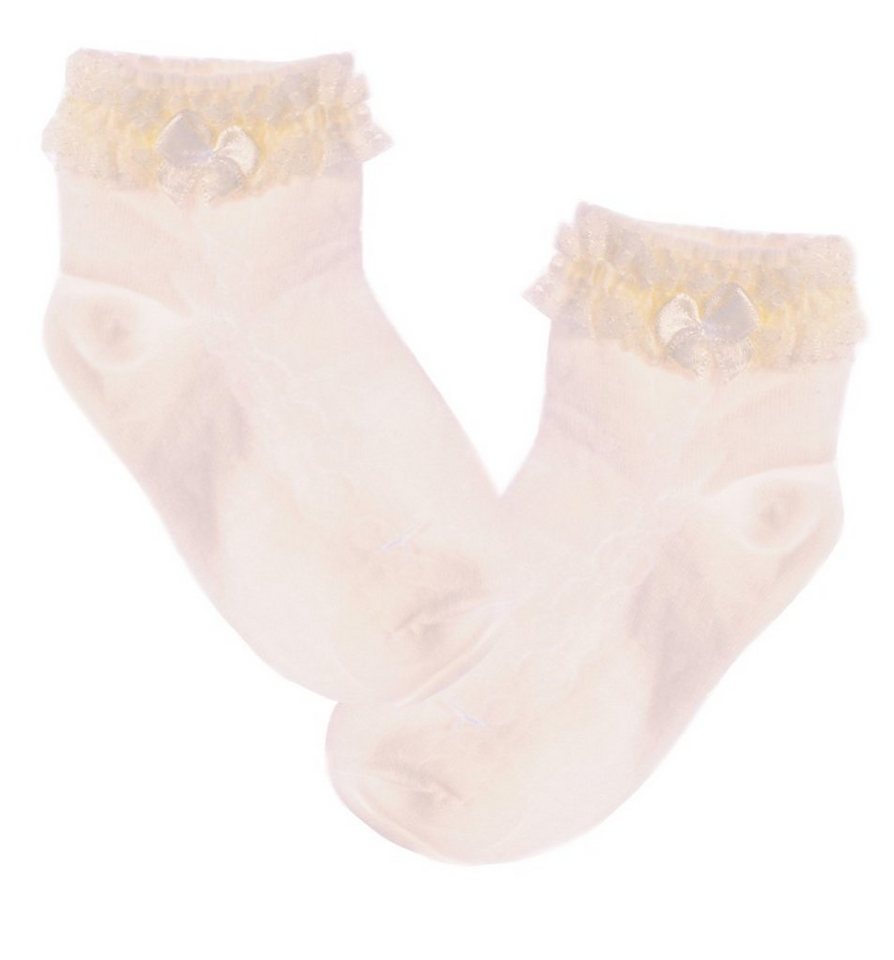 La Bortini Socken Socken mit Rüschen in Creme festlich Baby Kinder ab 0 Mon bis 6J von La Bortini