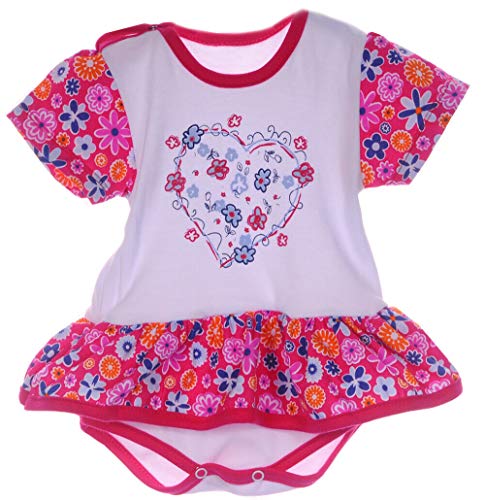 La Bortini Spieler Body mit Röckchen 56 62 68 74 80 86 Baby Kurzarmbody Bodykleid (56-62) von La Bortini