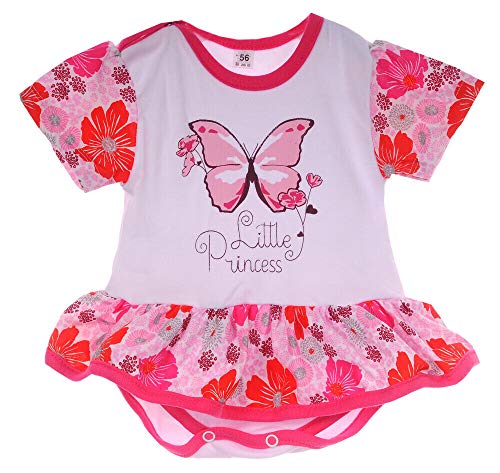 La Bortini Spieler Body mit Röckchen 56 62 68 74 80 86 Baby Kurzarmbody Bodykleid (62-68) von La Bortini