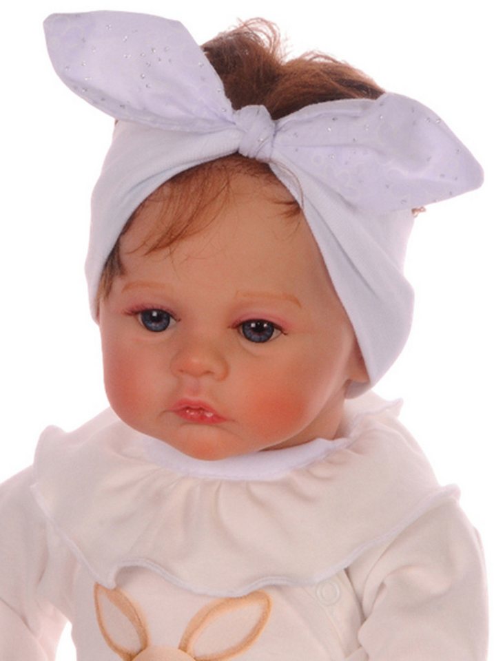 La Bortini Stirnband 2er Pack Baby Kopfband Haarbänder Hasenohren ab 0Mon in weiß rosa elastisch, weich, festlich für Neugeborene von La Bortini