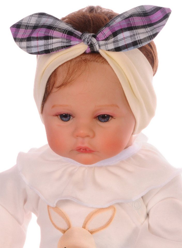 La Bortini Stirnband Baby Kopfband Haarbänder Hasenohren 2er Pack ab 0Mon creme blau elastisch, weich, für Neugeborene von La Bortini