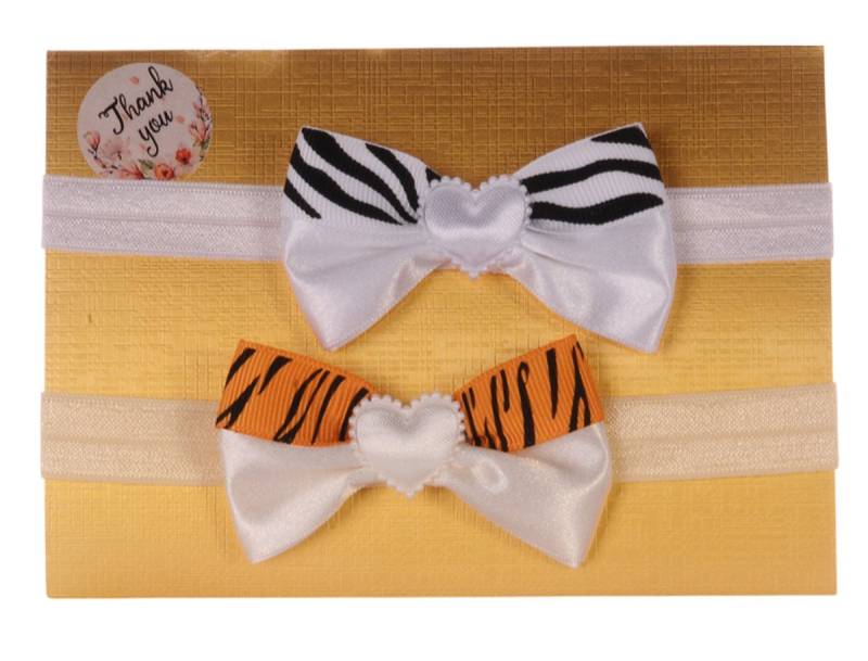 La Bortini Stirnband Kopfbänder 2er Pack Schleifen Haarschleifen für Babys und Kinder elastisch, weiß, Kopfschmuck, Haarschmuck ab 0Mon, von 34 bis 55cm von La Bortini