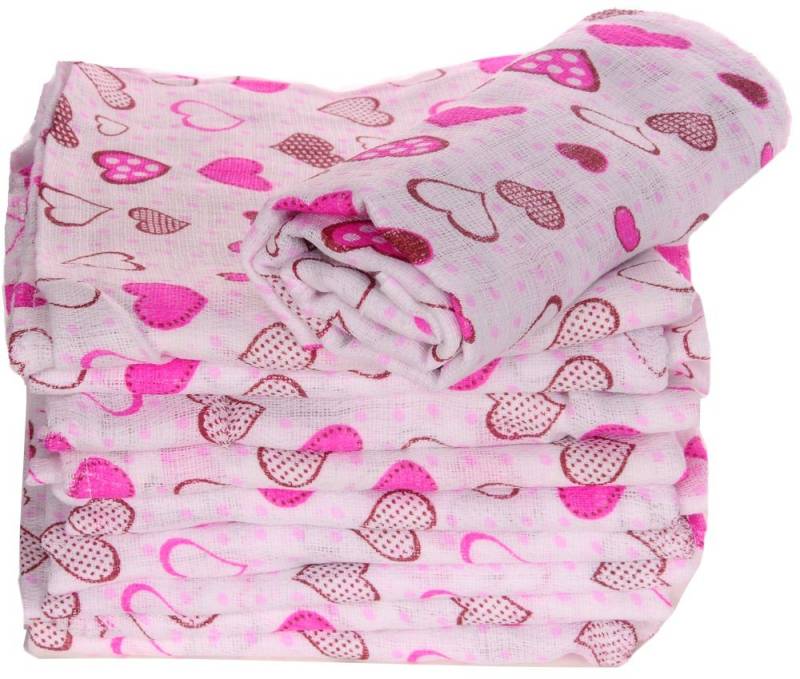 La Bortini Stoffwindeln 10 Stück Tücher für Baby Babywindeln Spucktuch Stoffwindeln mit Herzen von La Bortini