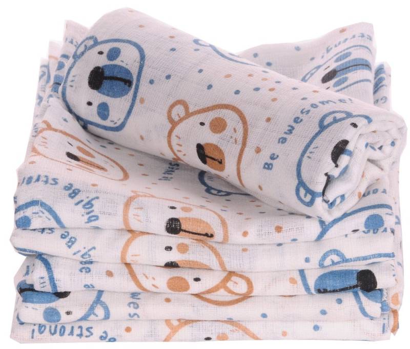 La Bortini Stoffwindeln 10er Pack Spucktücher Baby Mullwindeln Schmusetücher, aus reiner Baumwolle, große Packung von La Bortini