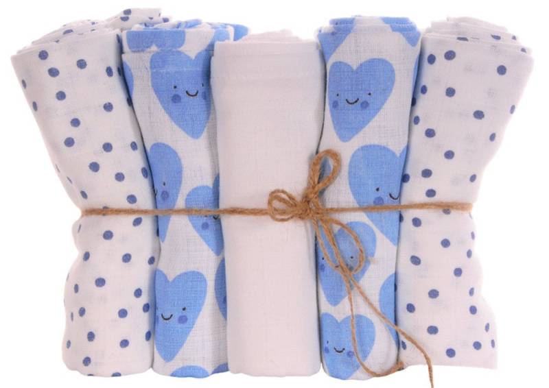 La Bortini Stoffwindeln Spucktücher 5 oder 10 Stück Tücher Baby Mulltücher Babywindeln (5er-Set oder 10er Set, für Neugeborene), aus reiner Baumwolle, für Mädchen und Jungen von La Bortini