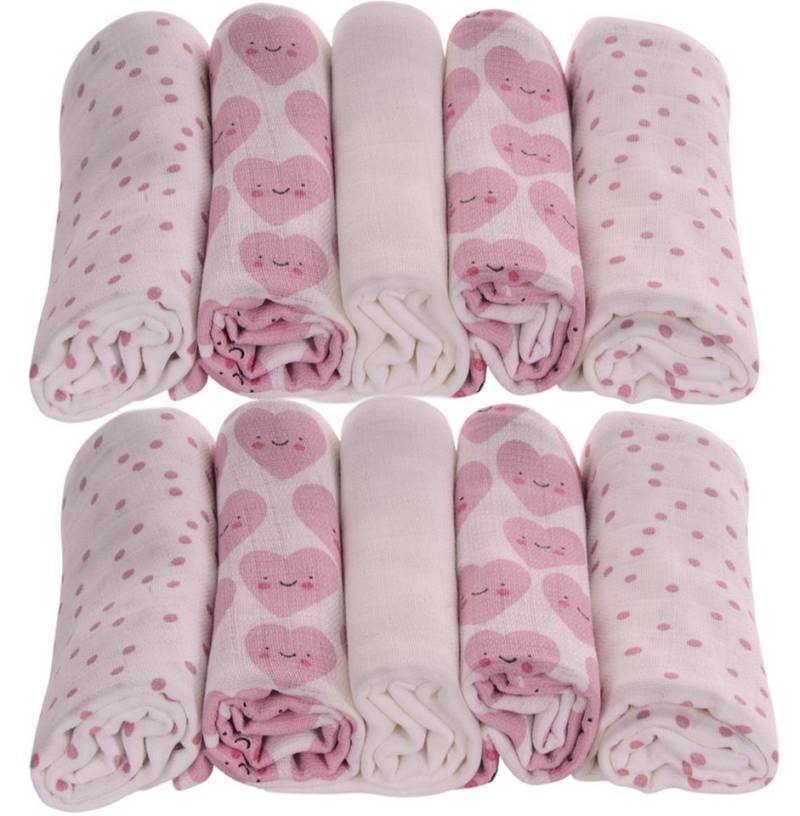 La Bortini Stoffwindeln Spucktücher 5 oder 10 Stück Tücher Baby Mulltücher Babywindeln (5er-Set oder 10er Set, für Neugeborene), aus reiner Baumwolle, für Mädchen und Jungen von La Bortini