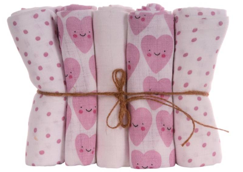 La Bortini Stoffwindeln Spucktücher 5 oder 10 Stück Tücher Baby Mulltücher Babywindeln (5er-Set oder 10er Set, für Neugeborene), aus reiner Baumwolle, für Mädchen und Jungen von La Bortini