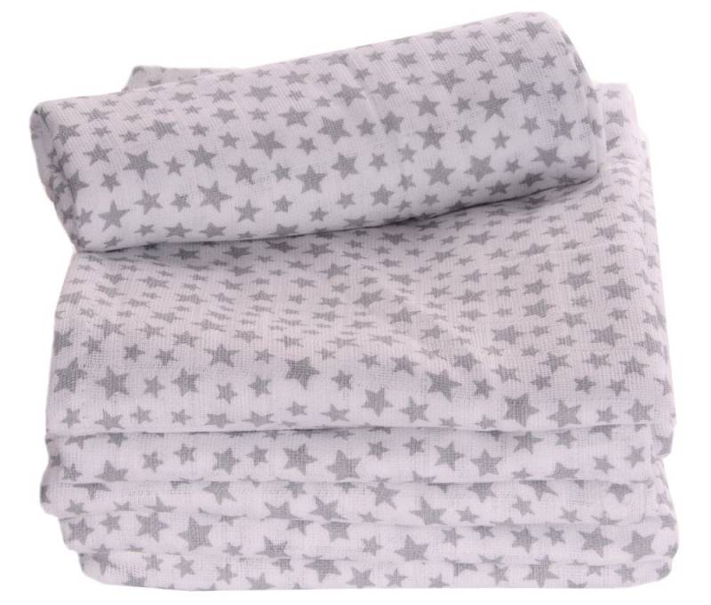 La Bortini Stoffwindeln Spucktücher 5 oder 10 Stück Tücher Baby Mulltücher Set Babywindeln (für Jungen und Mädchen, Schmusetuch, Baby Starter-Set 68x80cm, für Neugeborene), aus reiner Baumwolle, neutral, unisex von La Bortini