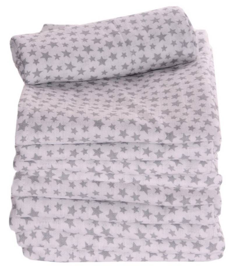 La Bortini Stoffwindeln Spucktücher 5 oder 10 Stück Tücher Baby Mulltücher Set Babywindeln (für Jungen und Mädchen, Schmusetuch, Baby Starter-Set 68x80cm, für Neugeborene), aus reiner Baumwolle, neutral, unisex von La Bortini