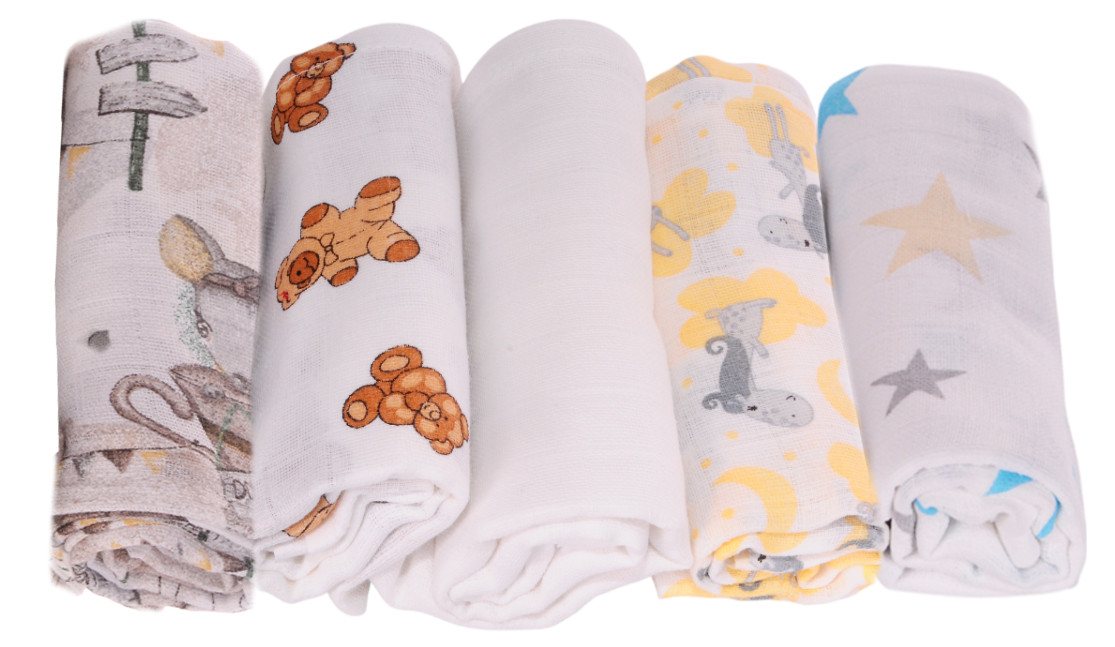 La Bortini Stoffwindeln Stoffwindeln 5er Pack Spucktücher Baby Mullwindeln Stoffwindeln, aus reiner Baumwolle La Bortini Stoffwindeln Stoffwindeln 5er Pack Spucktücher Baby Mullwindeln Stoffwindeln, aus reiner Baumwolle von La Bortini
