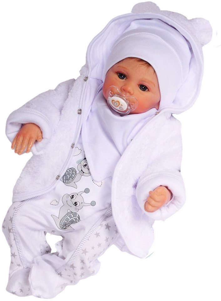 La Bortini Strampler, Jäckchen & Mütze Strampler Mütze Hemdchen Jacke Lätzchen 5Tlg Baby Set Größen 44 50 56 62 68 74 von La Bortini