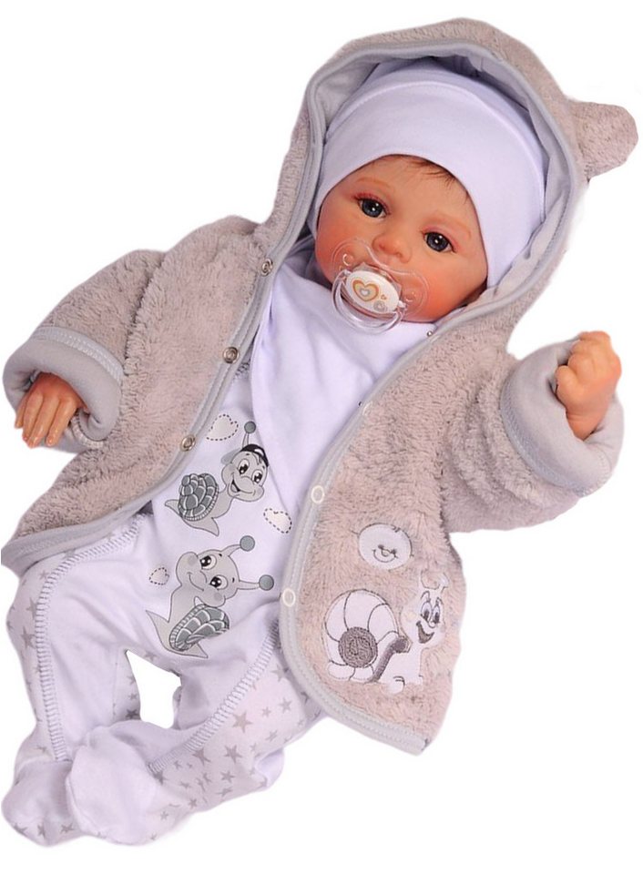 La Bortini Strampler, Jäckchen & Mütze Strampler Mütze Shirt Jacke Lätzchen 5Tlg Baby Set Größen 44 50 56 62 68 74 von La Bortini