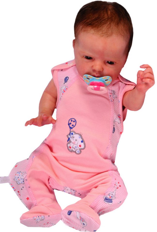 La Bortini Strampler Baby Strampler ärmellos mit Elefant Stickerei aus reiner Buamwolle, 68 74 80 von La Bortini