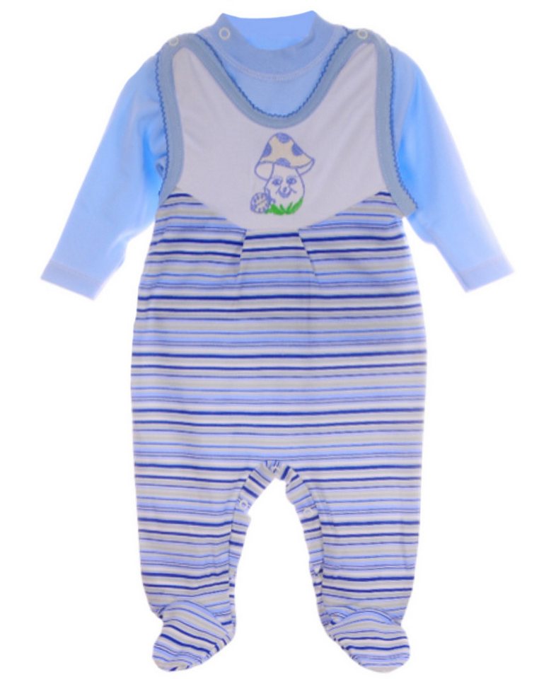 La Bortini Strampler Baby Stramplerhose und Langarmshirt Set in Blau gestreift von La Bortini